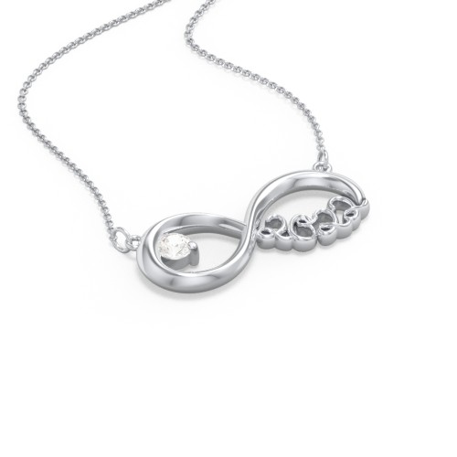 2022 Graduation Infinity Pendant With Gemstone – Sterling Silver with Cubic Zirconia