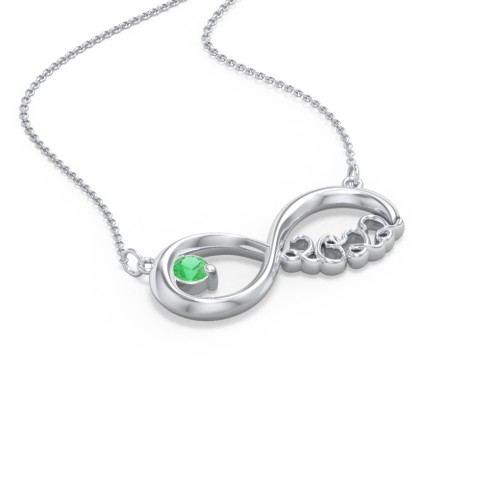 2022 Graduation Infinity Pendant With Gemstone – Sterling Silver with Emerald