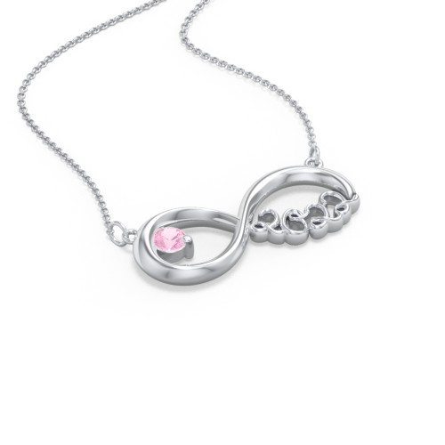 2022 Graduation Infinity Pendant With Gemstone – Sterling Silver with Pink Tourmaline