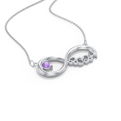 2024 Graduation Infinity Pendant With Gemstone – Sterling Silver with Amethyst