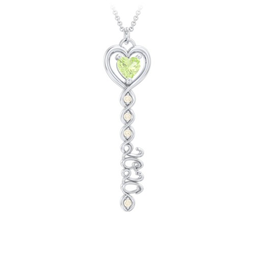 2020 Glamour Infinity Key Pendant – Sterling Silver with Peridot and Fancy Yellow Premium Zirconia