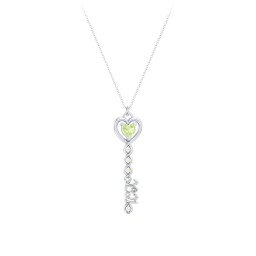 2021 Glamour Infinity Key Pendant in 925 Sterling Silver with Peridot and Fancy Yellow Premium Zirconia
