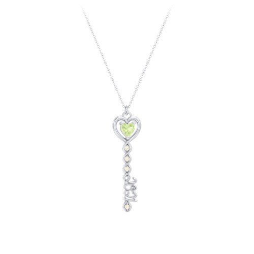 2021 Glamour Infinity Key Pendant – Sterling Silver with Peridot and Fancy Yellow Premium Zirconia