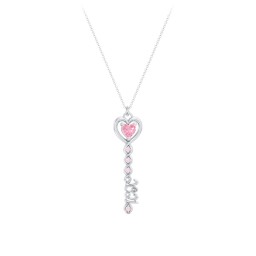 2021 Glamour Infinity Key Pendant in 925 Sterling Silver with Pink Tourmaline and Fancy Pink Premium Zirconia