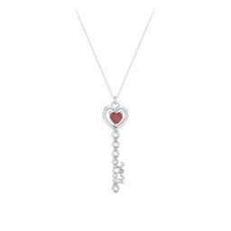 2021 Glamour Infinity Key Pendant in 925 Sterling Silver with Garnet and White Premium Zirconia