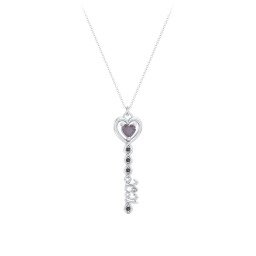 2021 Glamour Infinity Key Pendant in 925 Sterling Silver with Alexandrite and Black Premium Zirconia