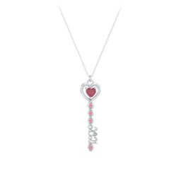 2021 Glamour Infinity Key Pendant in 925 Sterling Silver with Ruby and Red Premium Zirconia