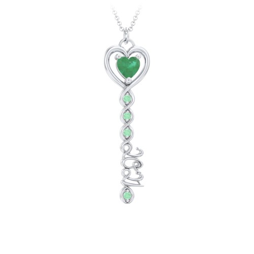 2021 Glamour Infinity Key Pendant – Sterling Silver with Emerald and Green Premium Zirconia