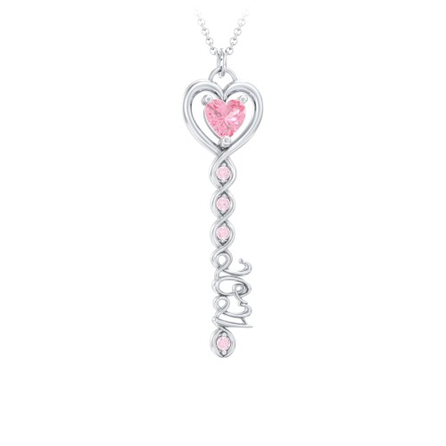 2021 Glamour Infinity Key Pendant – Sterling Silver with Pink Tourmaline and Fancy Pink Premium Zirconia