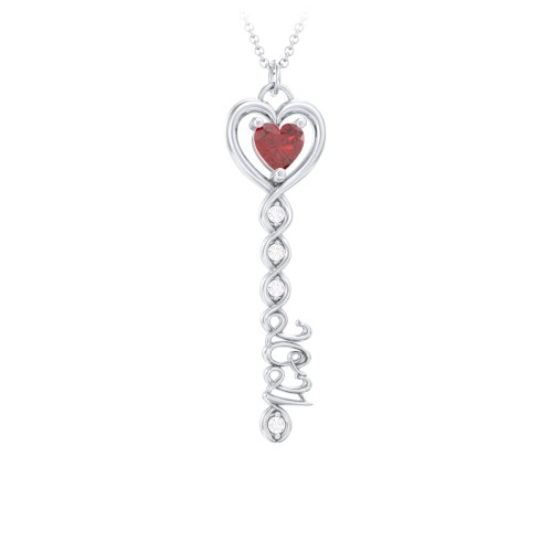 2021 Glamour Infinity Key Pendant – Sterling Silver with Garnet and White Premium Zirconia