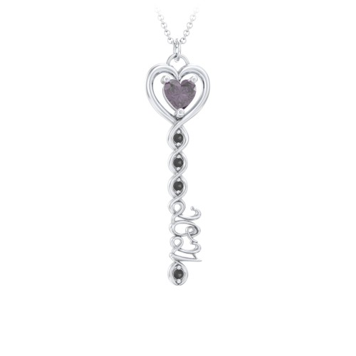 2021 Glamour Infinity Key Pendant – Sterling Silver with Alexandrite and Black Premium Zirconia