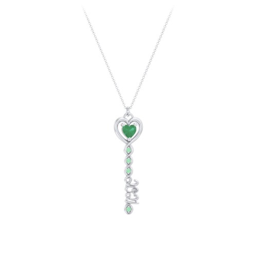 2021 Glamour Infinity Key Pendant – Sterling Silver with Emerald and Green Premium Zirconia
