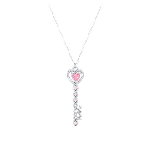 2021 Glamour Infinity Key Pendant – Sterling Silver with Pink Tourmaline and Fancy Pink Premium Zirconia