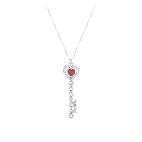 2021 Glamour Infinity Key Pendant – Sterling Silver with Garnet and White Premium Zirconia