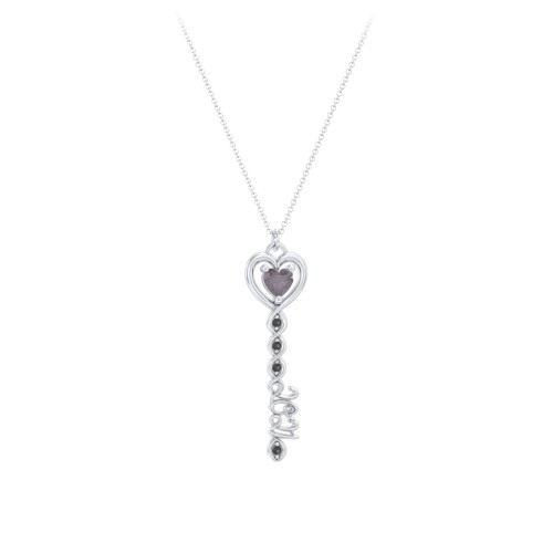 2021 Glamour Infinity Key Pendant – Sterling Silver with Alexandrite and Black Premium Zirconia