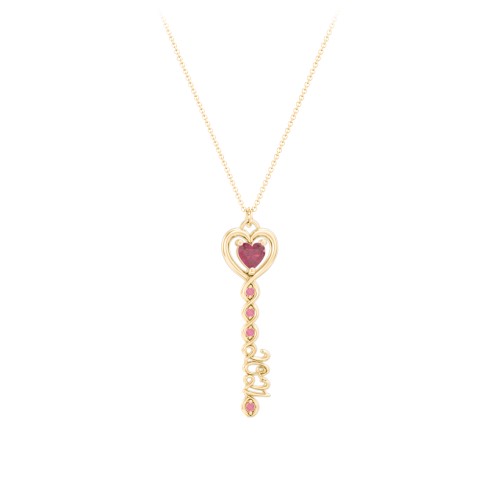 2021 Glamour Infinity Key Pendant – 10K Yellow Gold with Ruby and Red Premium Zirconia