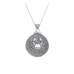 Engravable Cancer Zodiac Medallion With Accent
