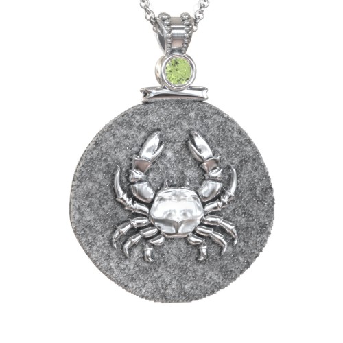 Engravable Cancer Zodiac Medallion With Accent