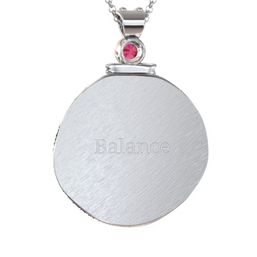 Engravable Libra Zodiac Medallion With Accent