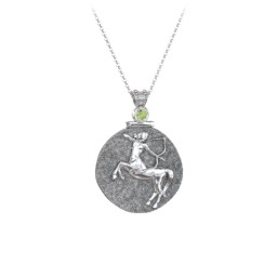 Engravable Sagittarius Zodiac Medallion Necklace