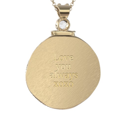 Engravable Taurus Zodiac Medallion With Accent – 18K Gold Plated Silver with Cubic Zirconia