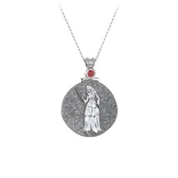 Engravable Virgo Zodiac Medallion With Accent