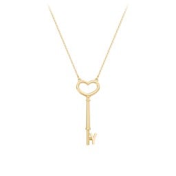 Initial Heart Key Necklace - Y