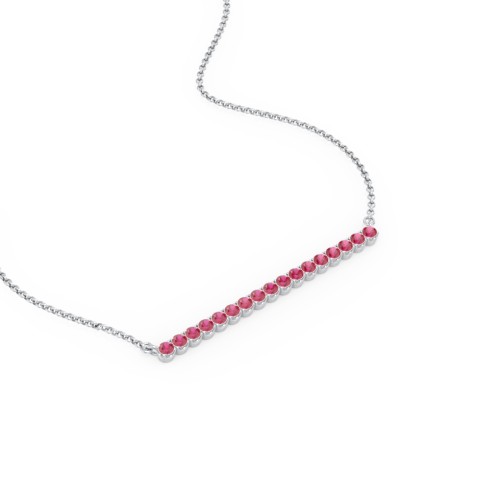 Gemstone Bar Pendant Necklace