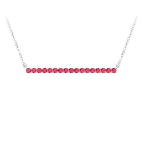 Gemstone Bar Pendant Necklace
