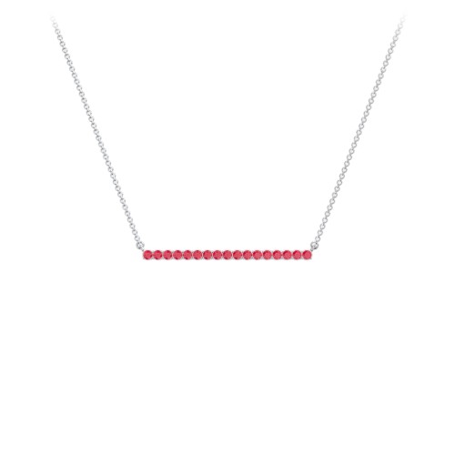 Gemstone Bar Pendant Necklace