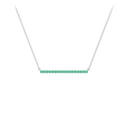 Gemstone Bar Pendant Necklace in 925 Sterling Silver with Emerald