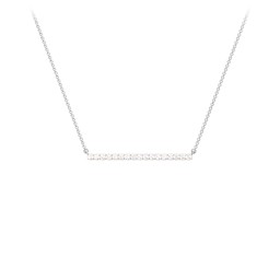 Gemstone Bar Pendant Necklace in 925 Sterling Silver with Cubic Zirconia