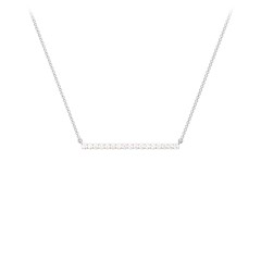 Gemstone Bar Pendant Necklace – 10K Yellow Gold with Cubic Zirconia