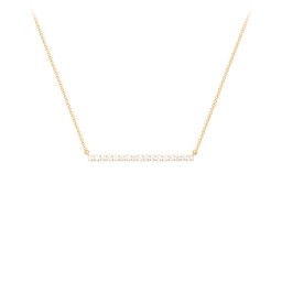 Gemstone Bar Pendant Necklace in 10K Solid Yellow Gold with Cubic Zirconia