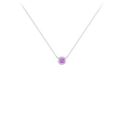 Bezel Set 3mm Gemstone Pendant in 925 Sterling Silver with Amethyst