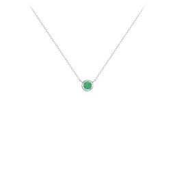 Bezel Set 3mm Gemstone Pendant in 925 Sterling Silver with Emerald