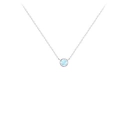 Bezel Set 3mm Gemstone Pendant in 925 Sterling Silver with Blue Topaz