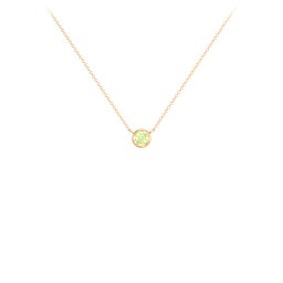 Bezel Set 3mm Gemstone Pendant in 18K Gold Plated Silver with Peridot
