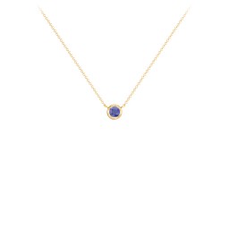 Bezel Set 3mm Gemstone Pendant in 18K Gold Plated Silver with Blue Sapphire