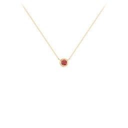 Bezel Set 3mm Gemstone Pendant in 18K Gold Plated Silver with Garnet