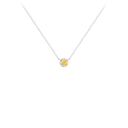 Bezel Set 3mm Gemstone Pendant in 925 Sterling Silver with Citrine
