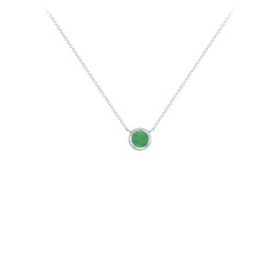 Bezel Set 4mm Gemstone Pendant in 925 Sterling Silver with Emerald