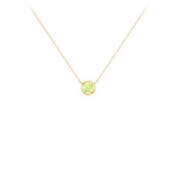 Bezel Set 4mm Gemstone Pendant in 10K Solid Yellow Gold with Peridot