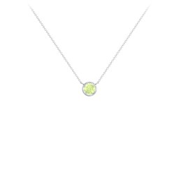Bezel Set 4mm Gemstone Pendant in 925 Sterling Silver with Peridot