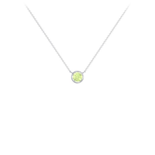 Bezel Set 4mm Gemstone Pendant – Sterling Silver with Peridot