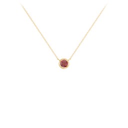 Bezel Set 4mm Gemstone Pendant in 18K Gold Plated Silver with Garnet
