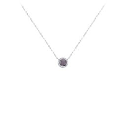 Bezel Set 4mm Gemstone Pendant in 925 Sterling Silver with Alexandrite