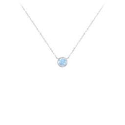 Bezel Set 4mm Gemstone Pendant in 925 Sterling Silver with Blue Topaz