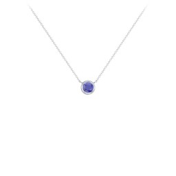 Bezel Set 4mm Gemstone Pendant in 925 Sterling Silver with Blue Sapphire