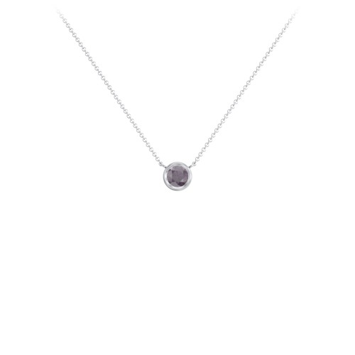 Bezel Set 4mm Gemstone Pendant – Sterling Silver with Alexandrite